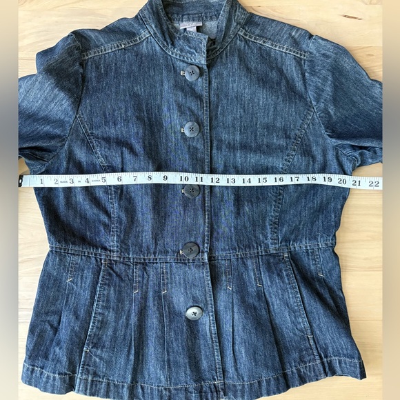 J.Jill Denim Button-Up Jacket with Pleated Peplum. Very Unique! - Picture 11 of 12